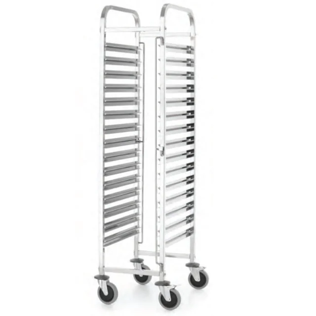 Carrello da trasporto per il trasporto di contenitori ristorazione 15x GN1/1 Linea Cucina - Hendi 813270