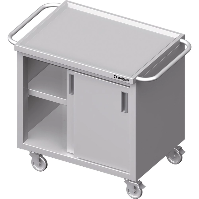 Carrello in acciaio inox con mobile di servizio D.Scorrevole 100x60 Stalgast 982046100