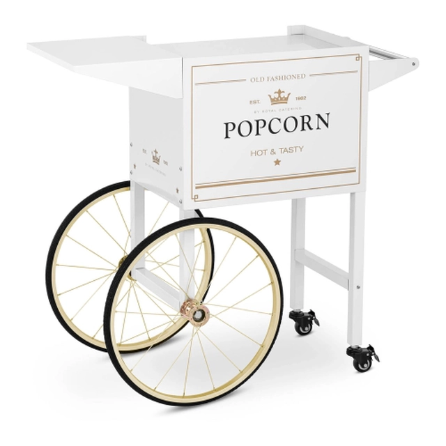 Carrello per la macchina dei popcorn - bianco e oro