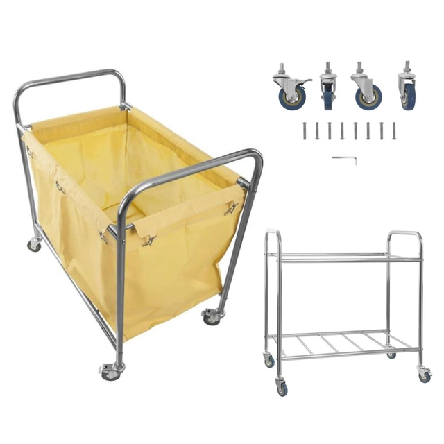 Carrinho de roupa suja aço inox 250L