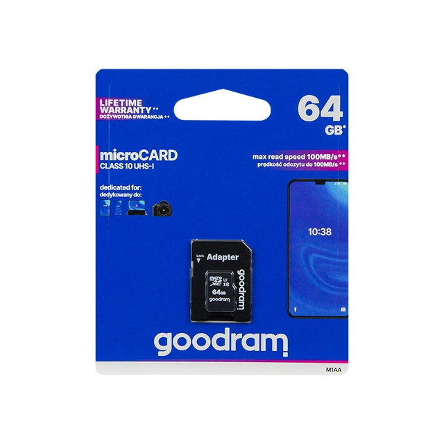 Cartão microSDXC 64GB+adapter SD CL10