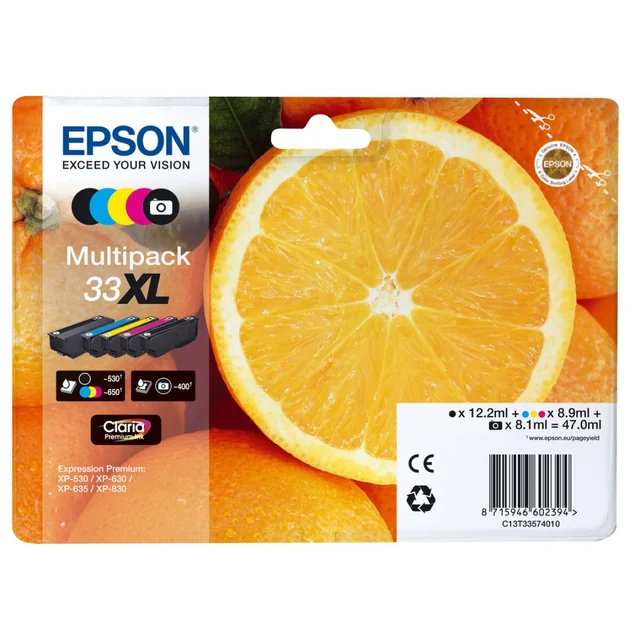 Cartouche d'encre Epson d'origine C13T33574011 (5 pcs) Multicolore