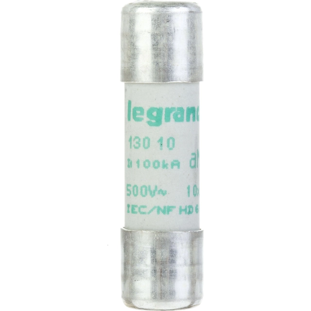 Cartouche fusible cylindrique Legrand 10x38mm 10A aM 500V HPC (013010)