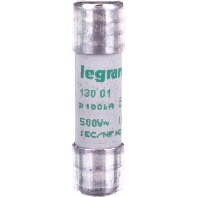 Cartouche fusible cylindrique Legrand 10x38mm 1A aM 500V HPC (013001)