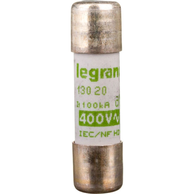 Cartouche fusible cylindrique Legrand 10x38mm 20A aM 400V HPC (013020)