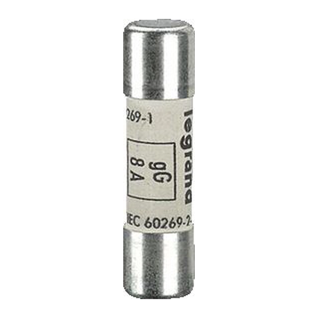 Cartucho fusible cilíndrico Legrand 10x38mm 8A gL 500V HPC (013308)