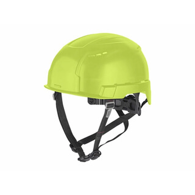 Casco da lavoro Milwaukee BOLT200 ad alta visibilità con feritoie di ventilazione