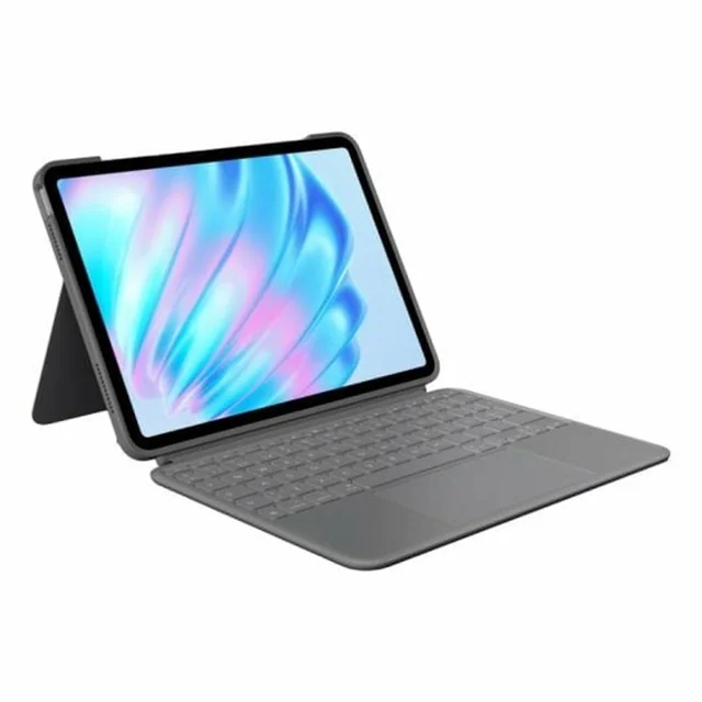 Case voor Logitech iPad Air-tablet 2024 | iPad Air 2022 Grijs Qwerty Spaans QWERTY