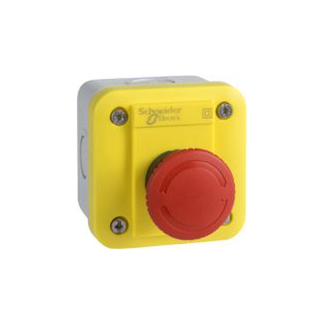 Casetă Schneider Electric cu buton de siguranță pentru rotire 1R galben IP65 (XALEK1701)
