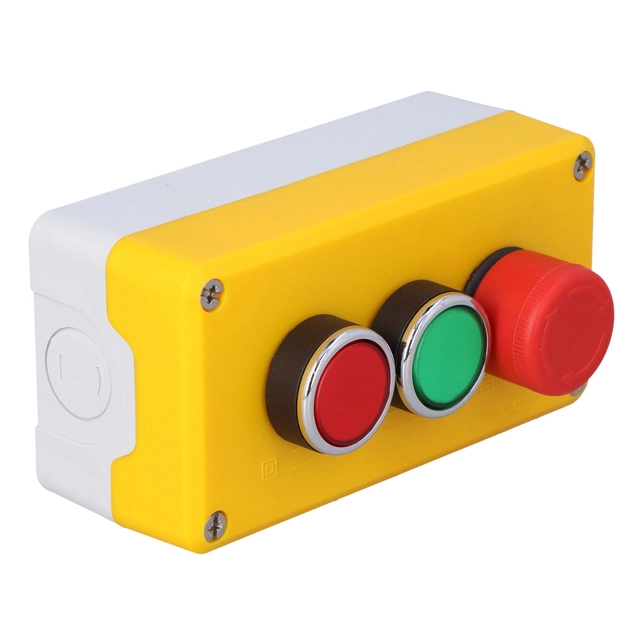 cassetta giallo-grigia,3 pulsanti, verde interno (1NO), interno czer.(1NC), sicurezza 30 mm (1NC) T0-P3C1A2BE30