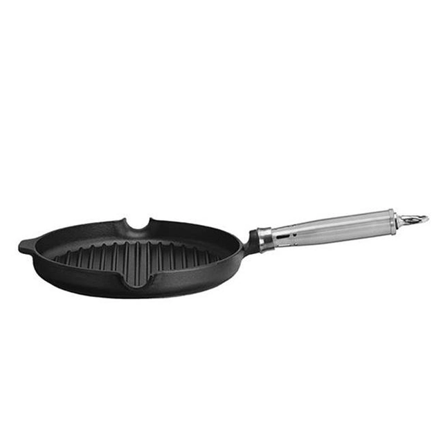 Cast iron frying pan for grilling - diameter 250 mm