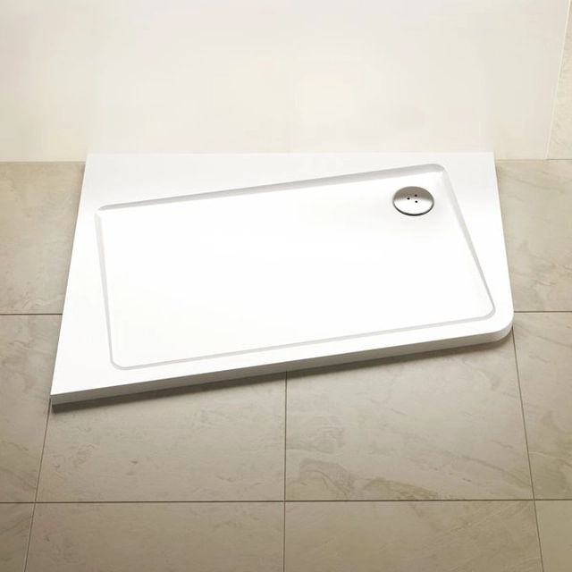 Cast shower tray Ravak Asymetric Pro 10°, 120x90 L white