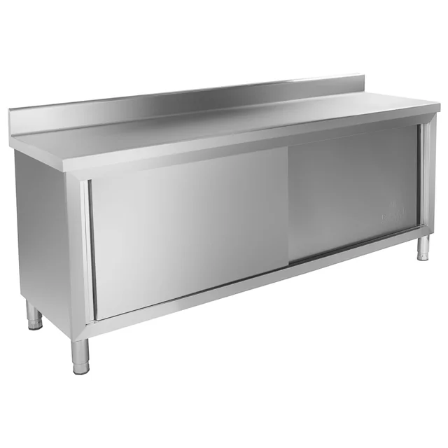 Catering-Arbeitstisch 200x60 cm mit Schrank