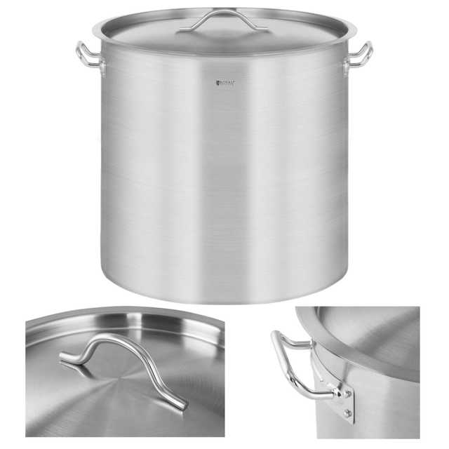 Catering pot with lid, stainless steel, for induction cooker, 36 L