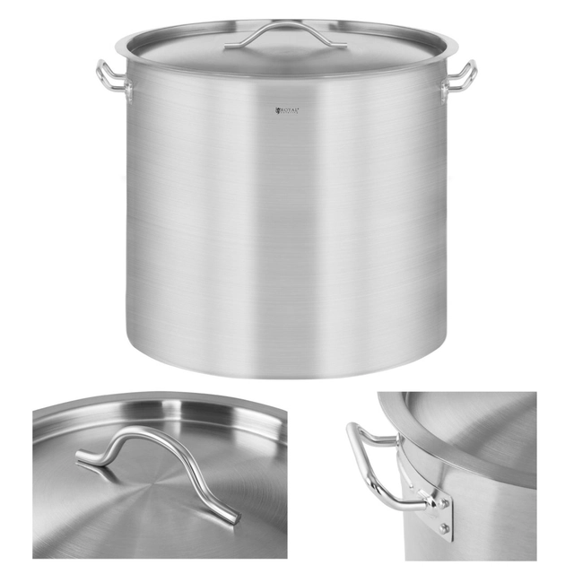 Catering pot with lid, stainless steel, for induction cooker, 50 L