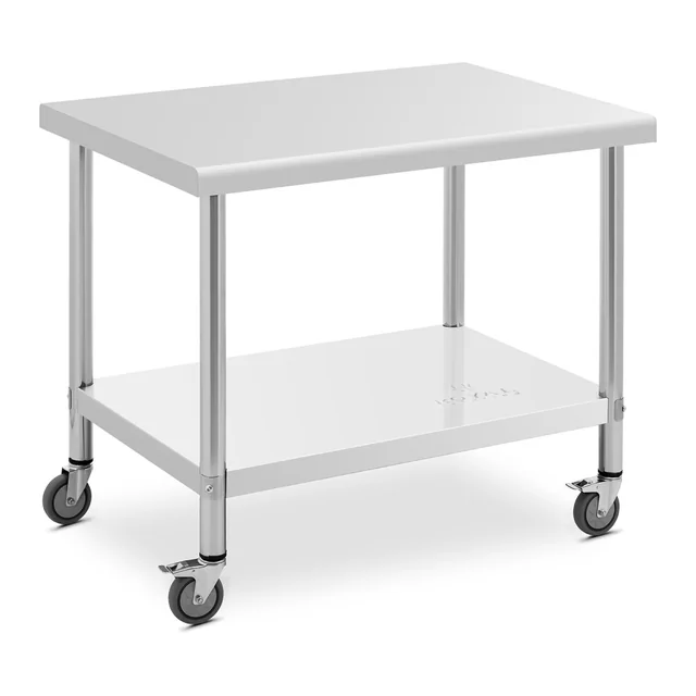 Catering table on wheels 100 x 70 cm with shelf