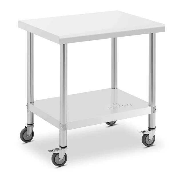 Catering table on wheels 80 x 60 cm with shelf