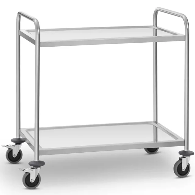 Catering waiter trolley for serving 2 shelves 84 x 52 cm to 120 kg