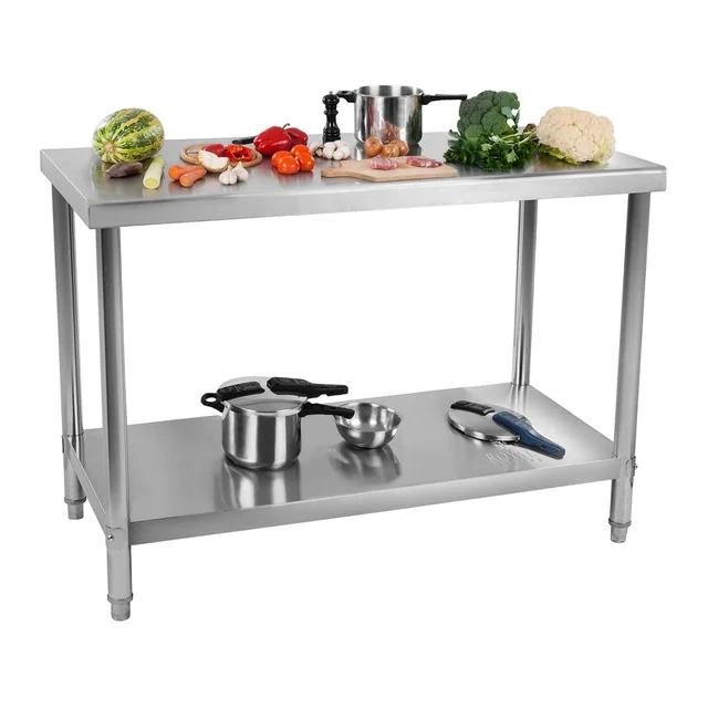 Cateringbord med hylla 120x60cm