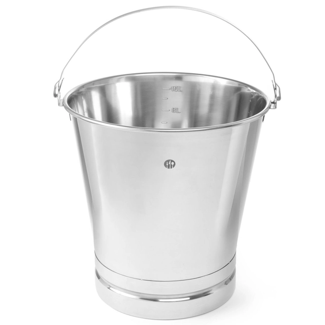 Cateringový kbelík do kuchyně z nerezové oceli s kroužkem a stupnicí 10L - Hendi 516683