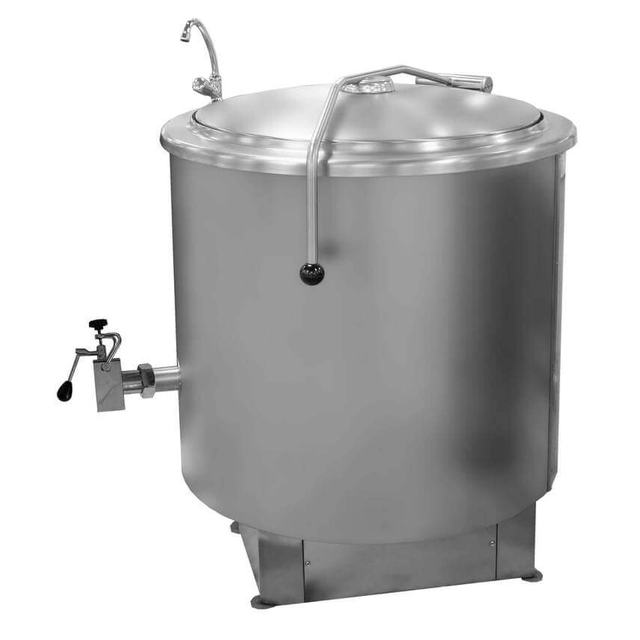 Cazan de abur cu incalzire indirecta | optiunea mixer | 200 l | consum max. de abur ~70 kg/h | 990x1020x890 mm | RQK-200NR