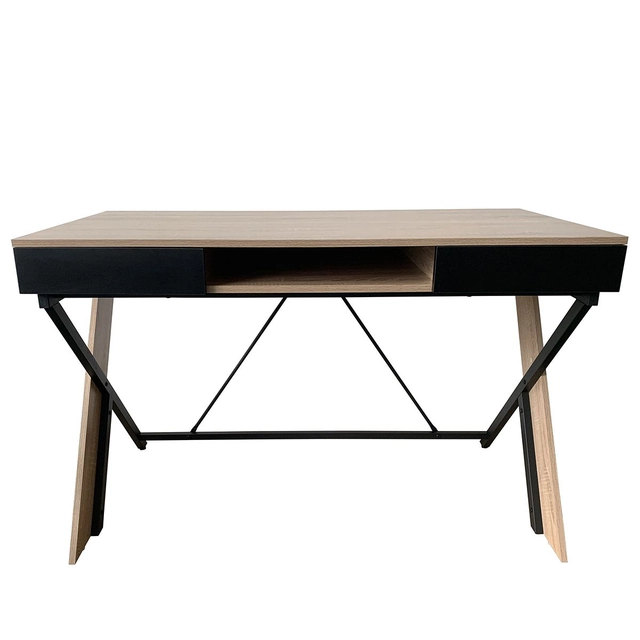 Desk EZRA Sonoma/ Black, Melamine/ Metal 120x60x76cm