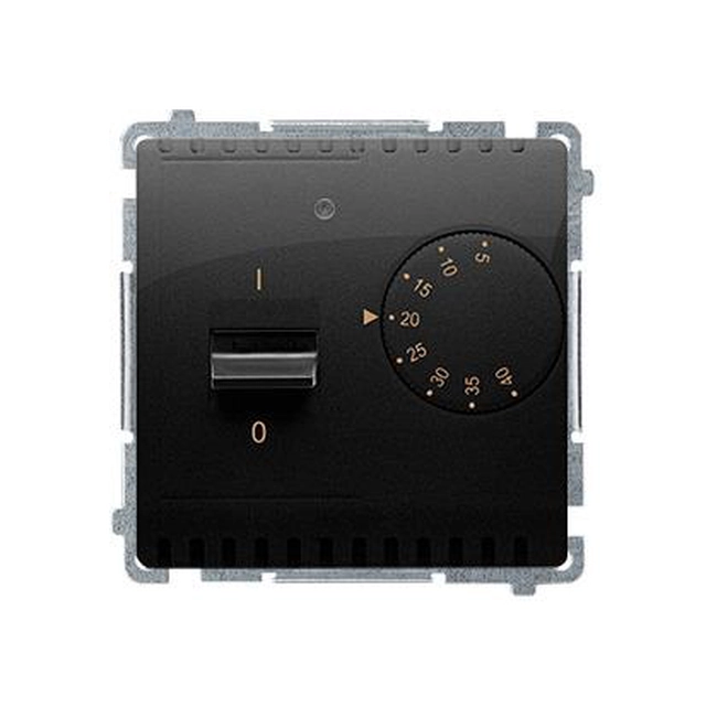Temperature controller with external sensor, 16A, 230V.Mounting the socket for screws to the box Black Simon Basic