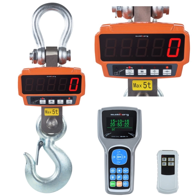 Professional hook scale with remote control and reader up to 5 tonnes 5T