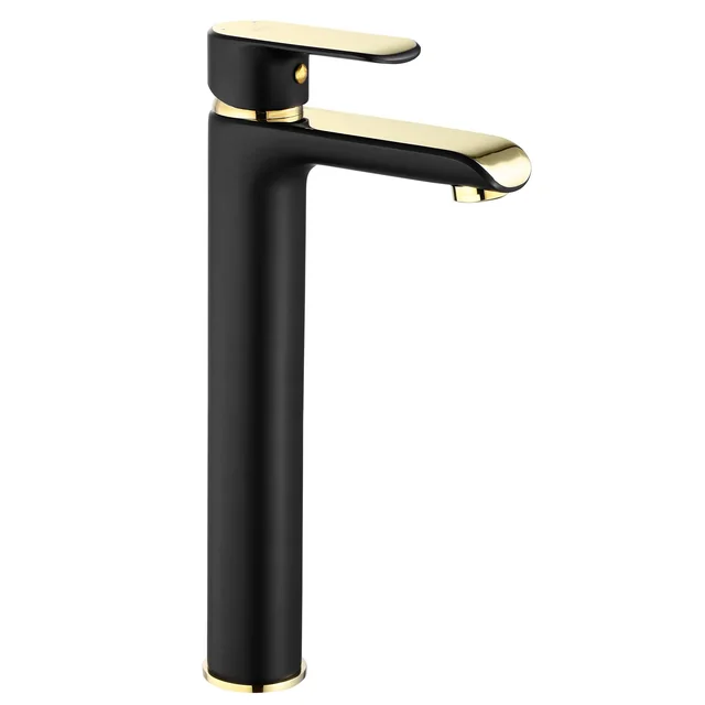 REA BLOOM Black Gold High Washbasin Mixer