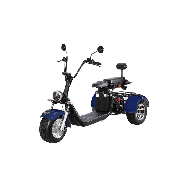 Electric scooter HECHT Cocis Max Blue, 3 wheels, battery 60 V, 20 Ah, engine 1500 W, maximum speed of 35 km/h, blue