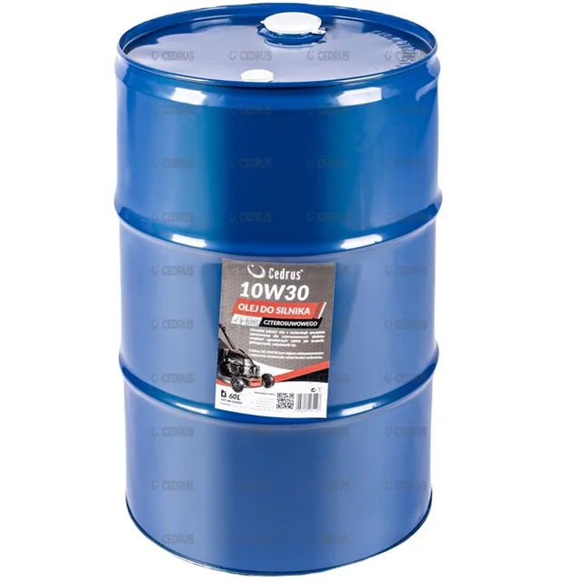 CEDRUS ENGINE OIL 10W-30 BARREL 60L FOR ENGINES OF LAWNMOWERS TRACTORS GENERATORS ROTATING TILLERS SWEEPERS NAC, OLEO-MAC, STIHL, B&S Briggs & Stratton, HONDA, SUBARU etc. for four-stroke engines - EWIMAX -