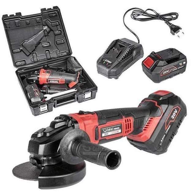 CEDRUS POWER+ ANGLE GRINDER AG125Li-SET Set with battery and charger in a case POWER+ 20V -