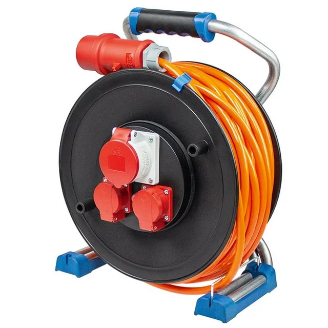 CEE cable drum with safety, professional 25m 5x2.5 IP44