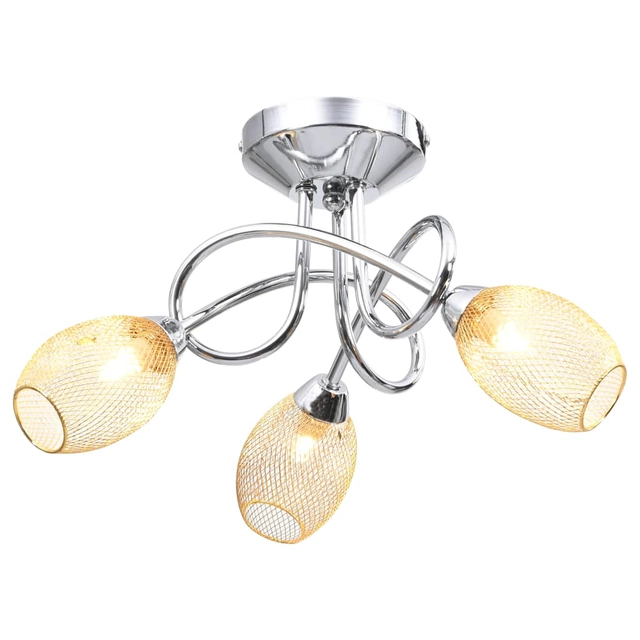 Ceiling lamp with gold-plated covers