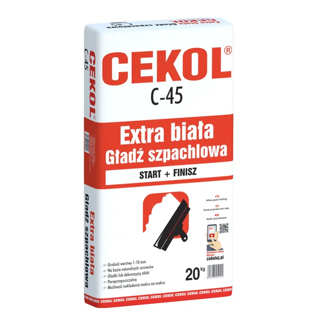 Cekol бяла шпакловка C-45 20 кг