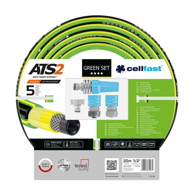 Cellfast zaļo smidzinātāju komplekts 1/2" 20m