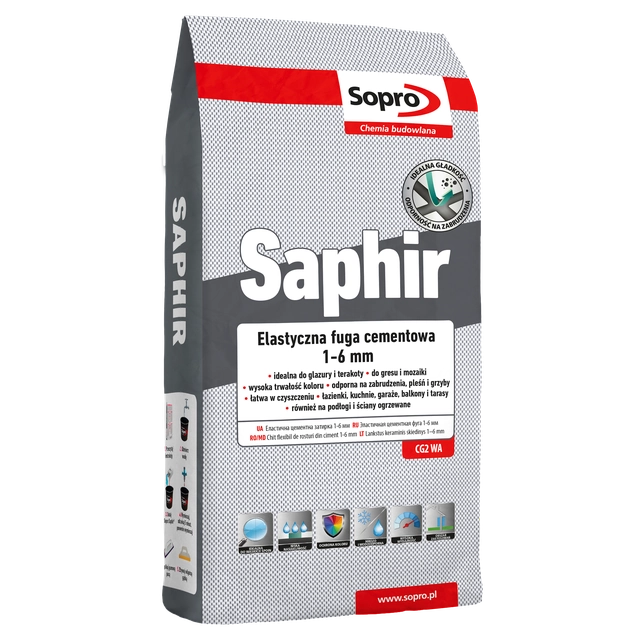 Cementová škárovacia hmota Sopro Saphir sivá (15) 3 kg