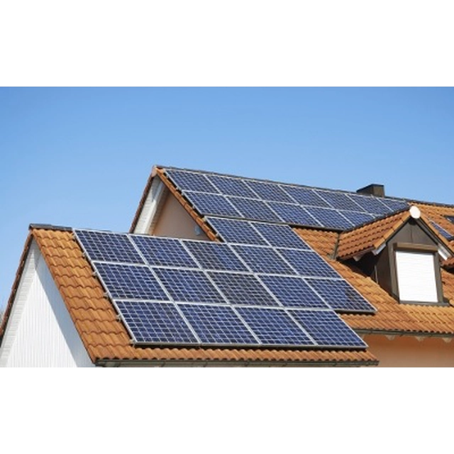 Central fotovoltaica completa 7kW Baterias Growatt prontas +12x550W com sistema de montagem para telhas metálicas