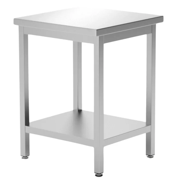 Central Stainless Steel Gastronomy Table With Shelf 600x600x850 Hendi 817094