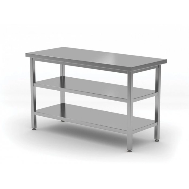 Central table with two shelves 1100 x 800 x 850 mm POLGAST 112118/2 112118/2