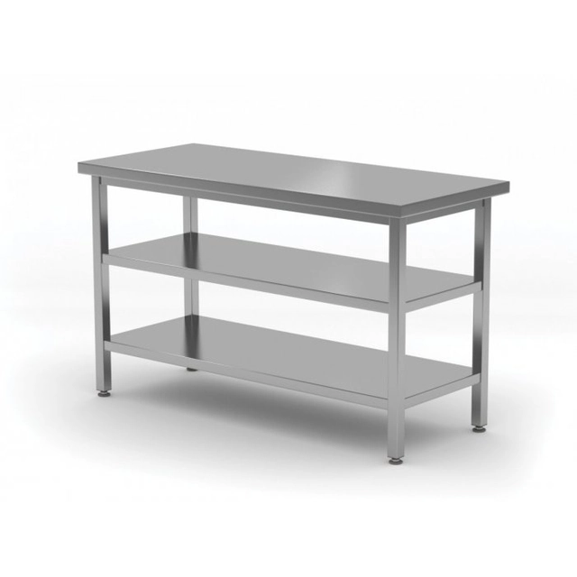 Central table with two shelves 1600 x 700 x 850 mm POLGAST 112167/2 112167/2