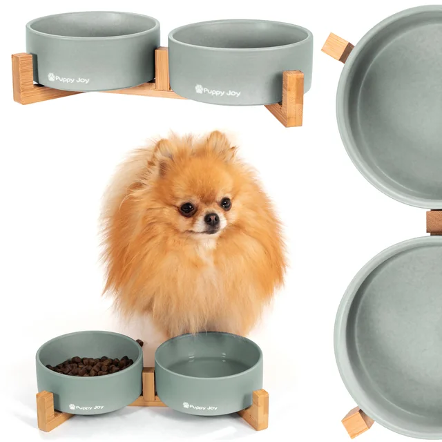 Ceramic Bowls for Dogs or Cats Gray PJ-081