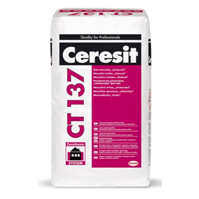 Ceresit mineraalpleister CT-137 korrel 1,5mm wit 25 kg