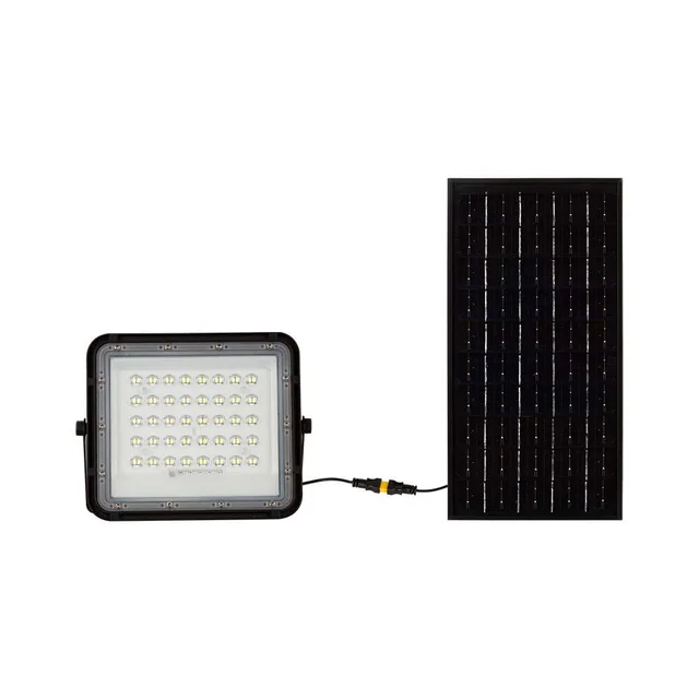 Černé solární světlomety – 6W – IP65 – 800 Lumeny – 6400K