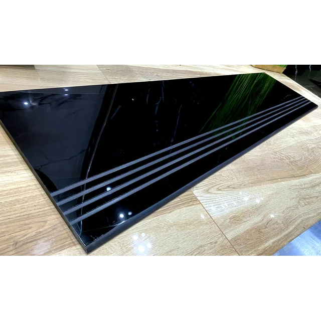 Черни гладки лъскави плочки за стълби 120x30 HIGH GLOSS super black