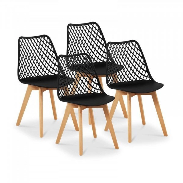 Chair - 4 pcs. - max. 150 kg - seat 470 x 390 x 430 mm - black FROMM STRACK 10260321 STAR_SEAT_36