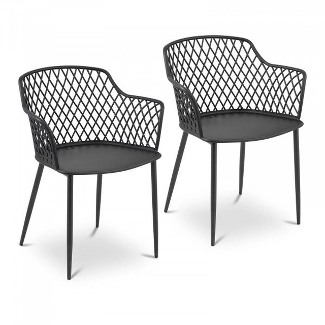 Chairs - 2 pcs. - Royal Catering - up to 150 kg - openwork backrests - black ROYAL CATERING 10012382 RCFU_04