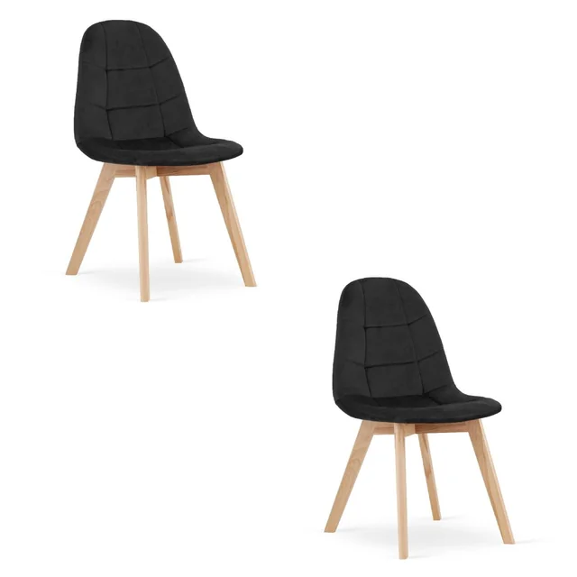 Chaise BORA - velours noir x 2