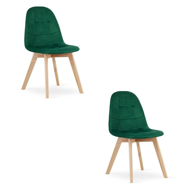 Chaise BORA - velours vert foncé x 2