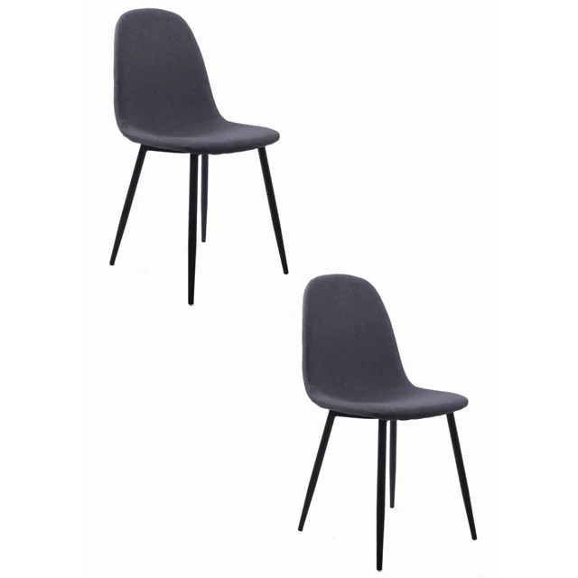 Chaise DART - gris foncé / pieds noirs x 2